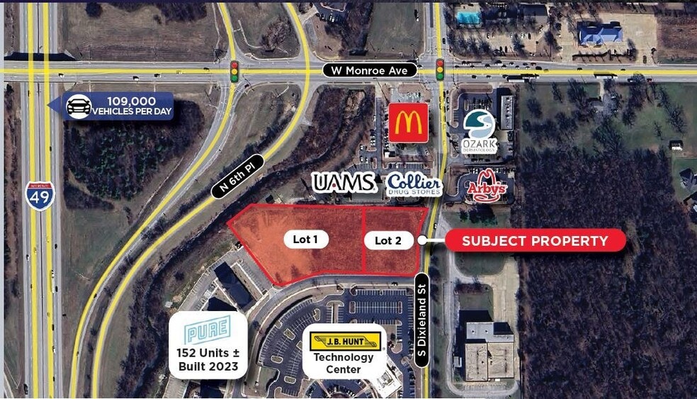 Commerce Creek Dr, Lowell, AR à vendre - Aérien – Image 2 sur 3