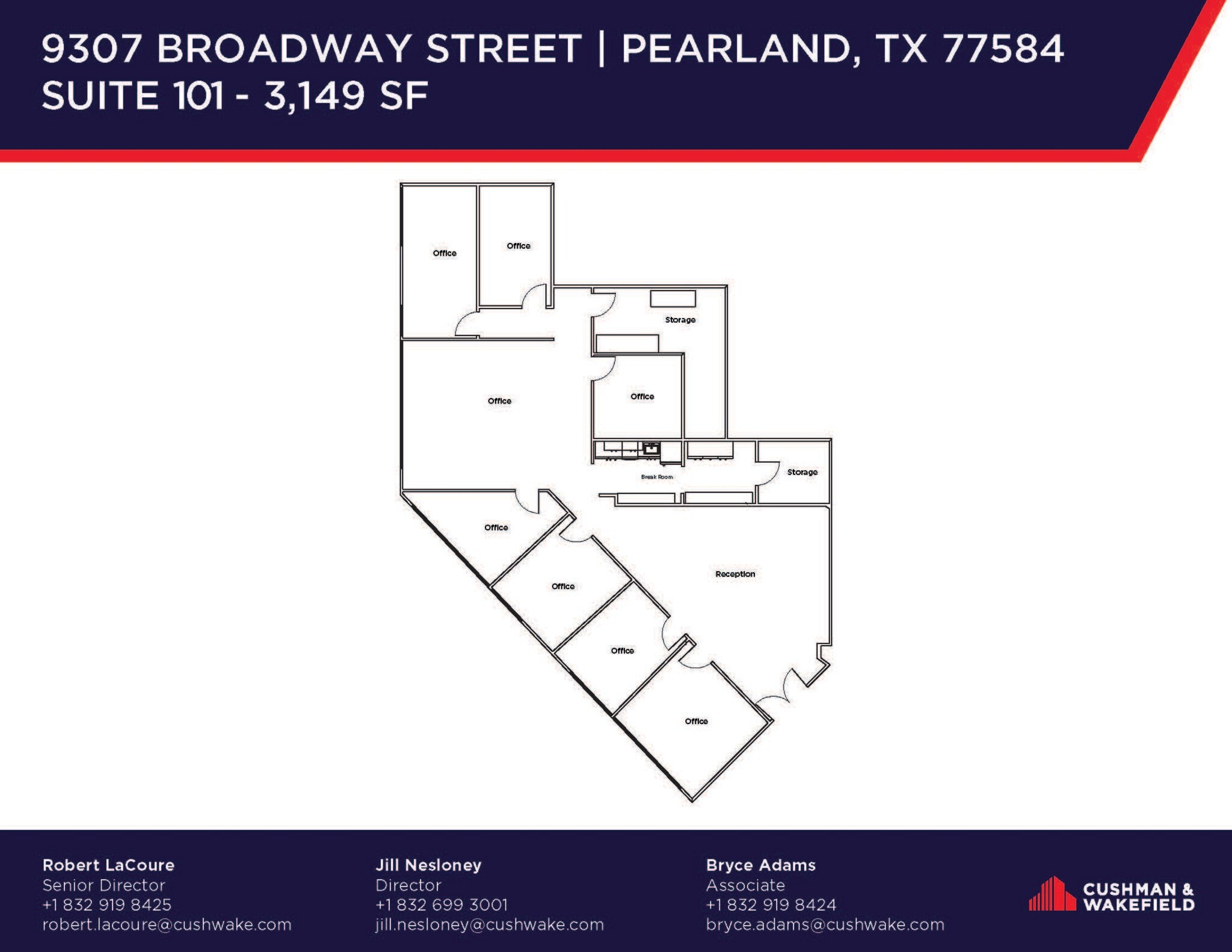 9307 Broadway St, Pearland, TX à louer Plan d’étage– Image 1 sur 1