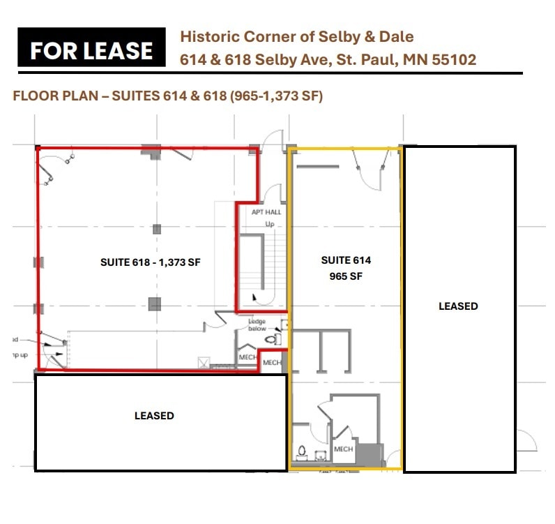 612 Selby Ave, Saint Paul, MN à louer Plan d’étage– Image 1 sur 1