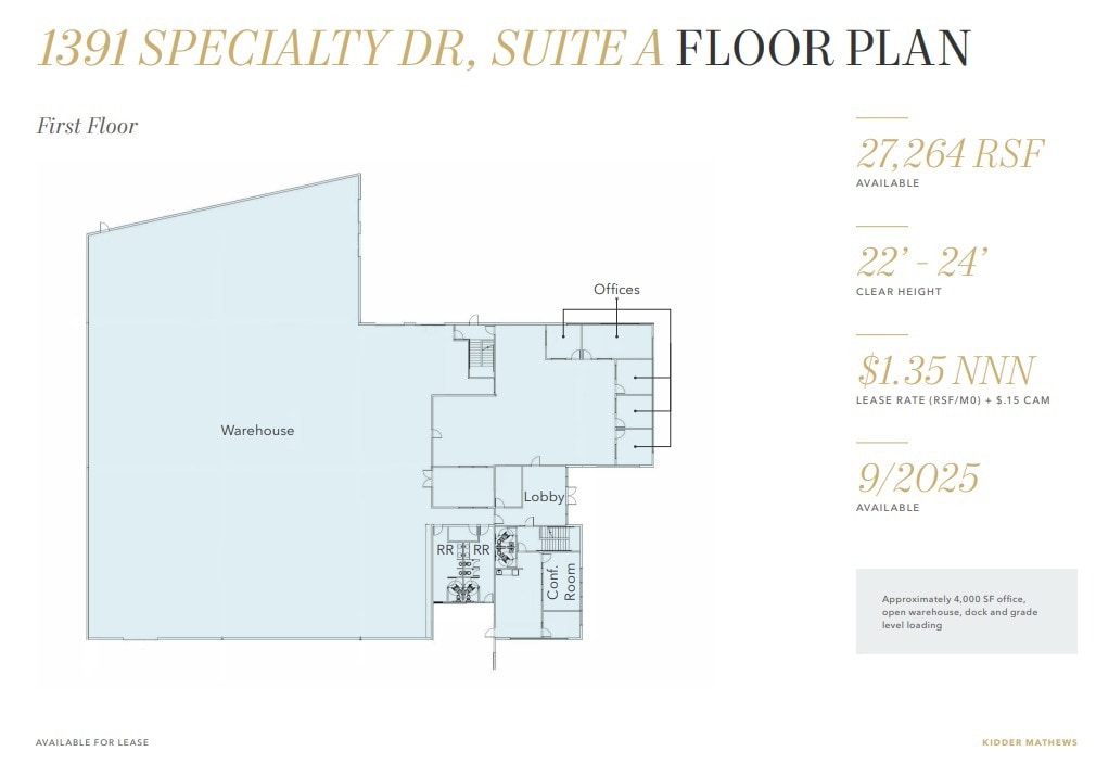 1300 Specialty Dr, Vista, CA à louer Plan d’étage– Image 1 sur 1
