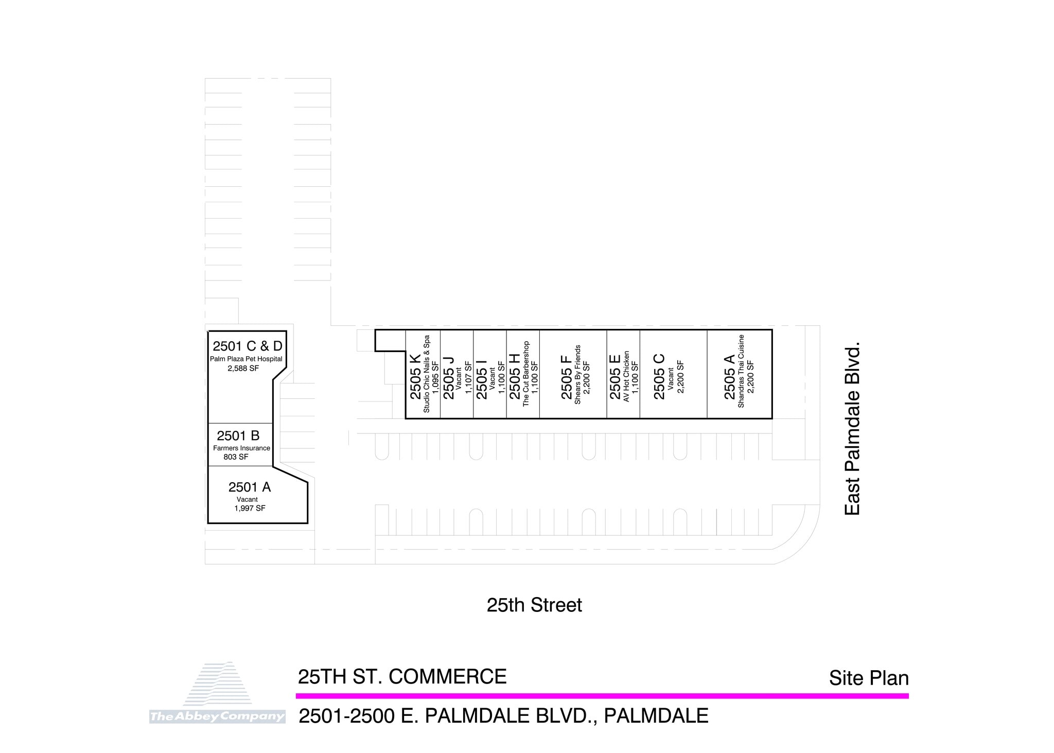 2501-2505 E Palmdale Blvd, Palmdale, CA à louer Plan de site– Image 1 sur 1