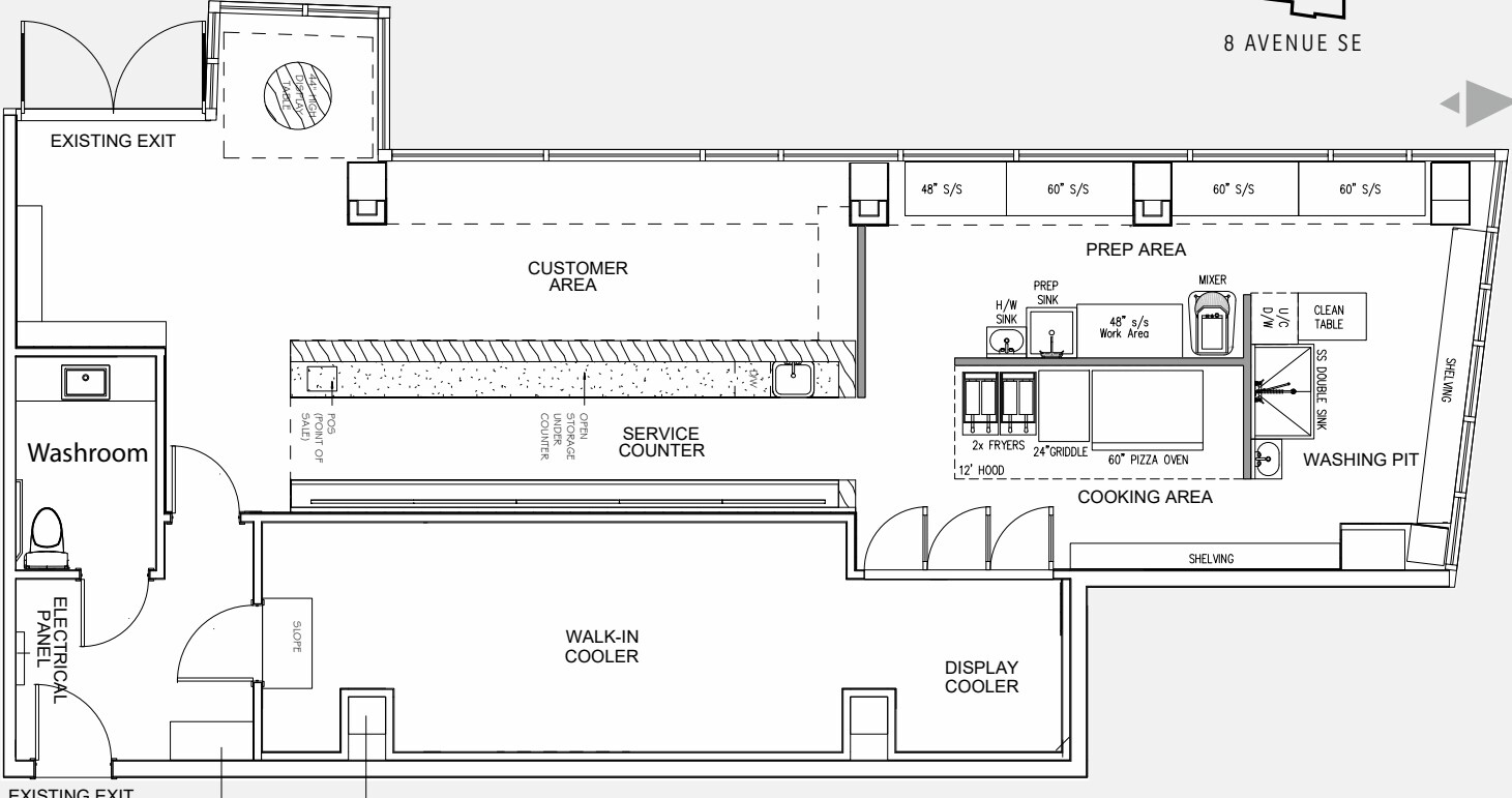 448 8 Av SE, Calgary, AB à louer Plan d’étage– Image 1 sur 2