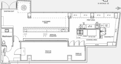 448 8 Av SE, Calgary, AB à louer Plan d’étage– Image 1 sur 2