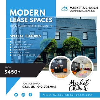 Plus de détails pour 101 N Market St, Benson, NC - Bureau à louer