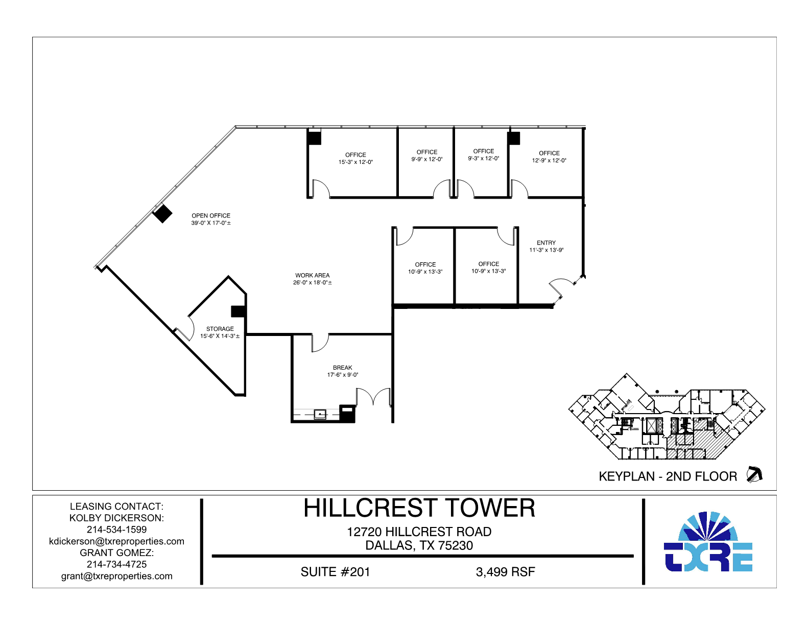 12720 Hillcrest Rd, Dallas, TX à louer Plan d’étage– Image 1 sur 1