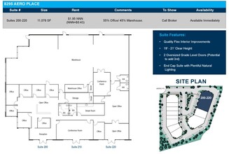 8295 Aero Pl, San Diego, CA à louer Plan d’étage– Image 2 sur 2