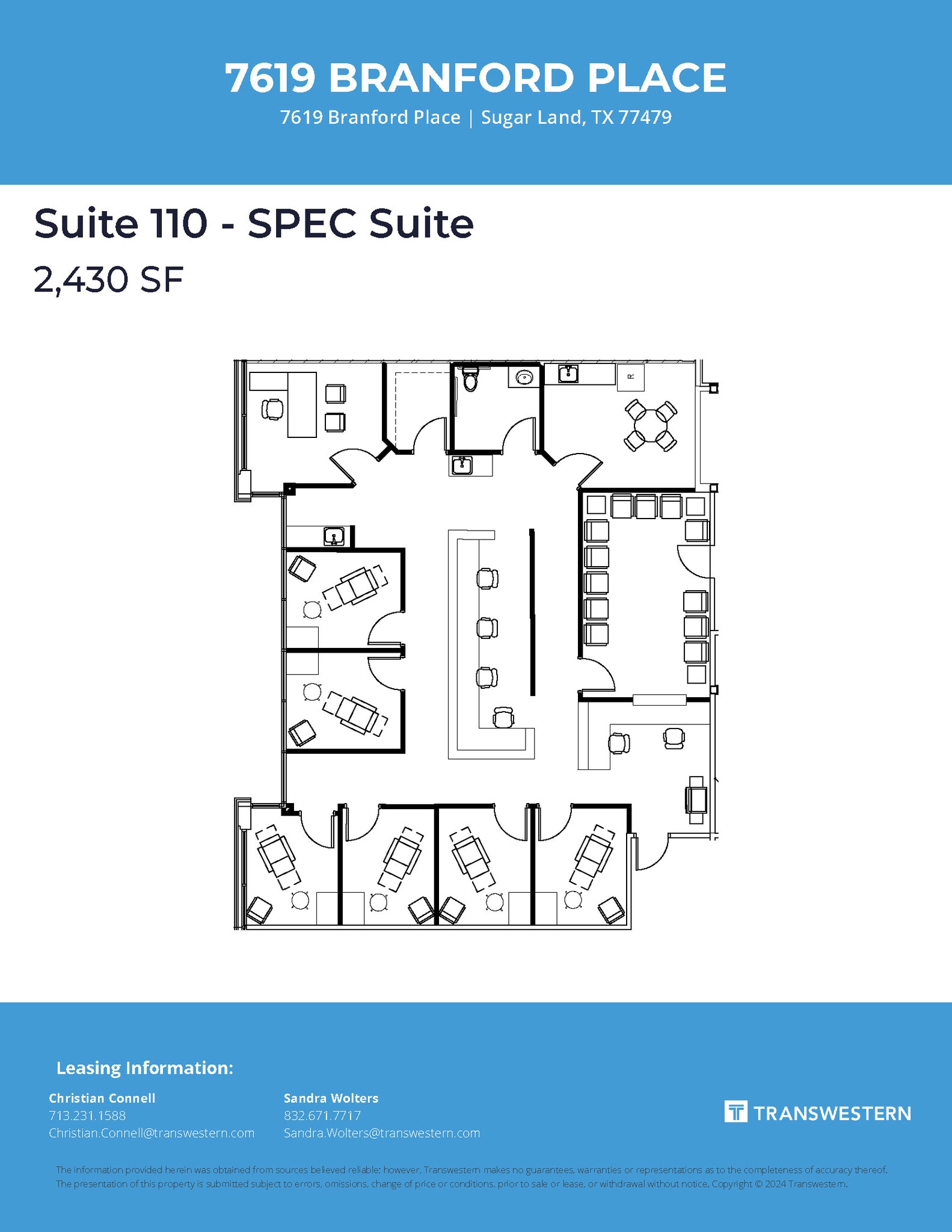 7619 Branford Pl, Sugar Land, TX à louer Plan d’étage– Image 1 sur 1