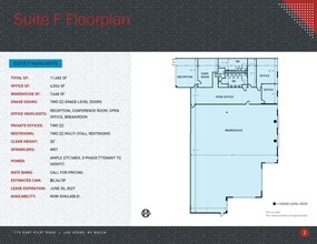 770 Pilot Rd, Las Vegas, NV à louer Plan d’étage– Image 1 sur 1