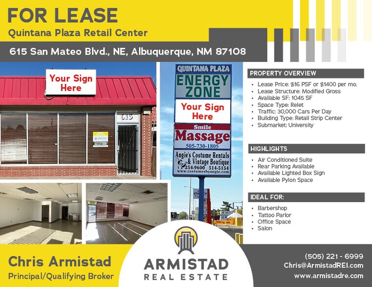 609-615 San Mateo Blvd NE, Albuquerque, NM à louer - Photo de l’immeuble – Image 1 sur 8