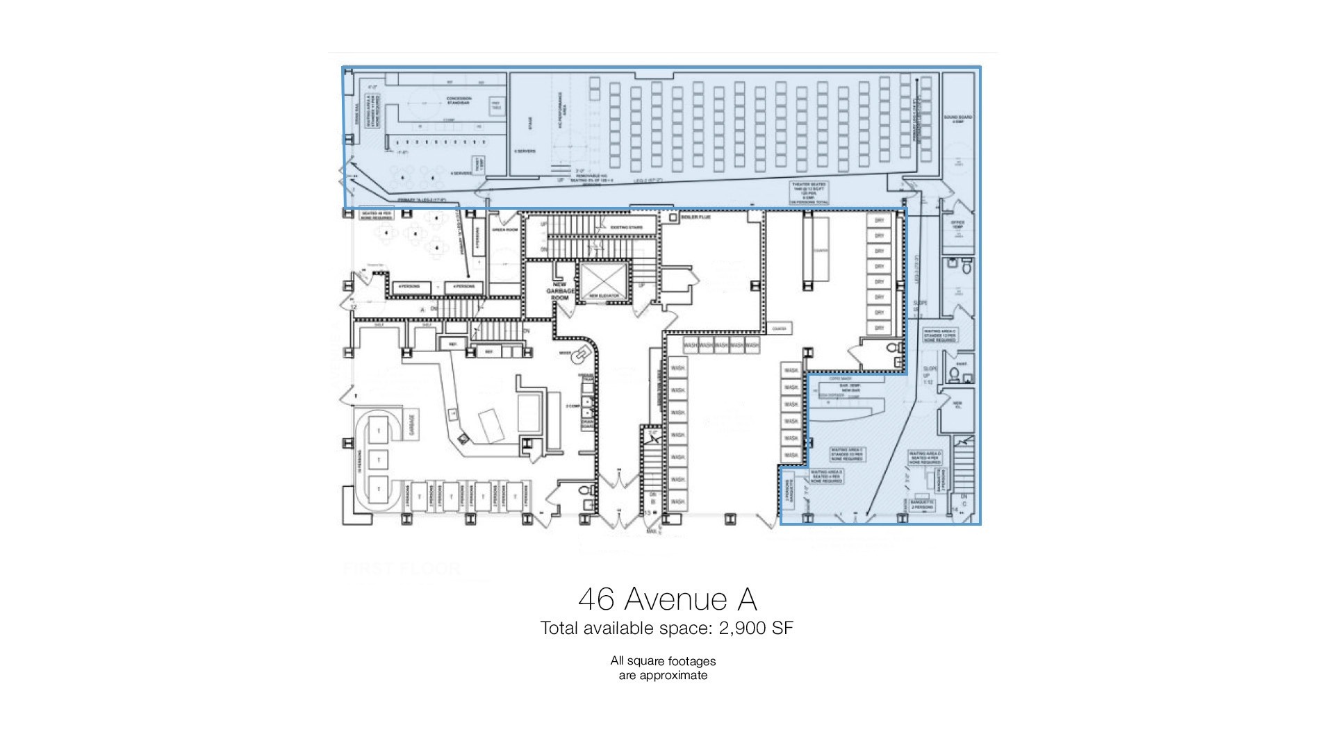 46-46 Avenue A, New York, NY à louer Plan d’étage– Image 1 sur 1