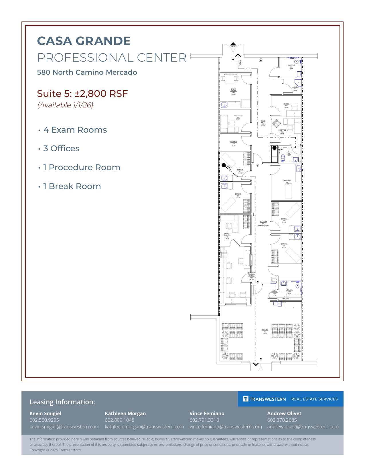 560-580 N Camino Mercado, Casa Grande, AZ à louer Plan d’étage– Image 1 sur 2