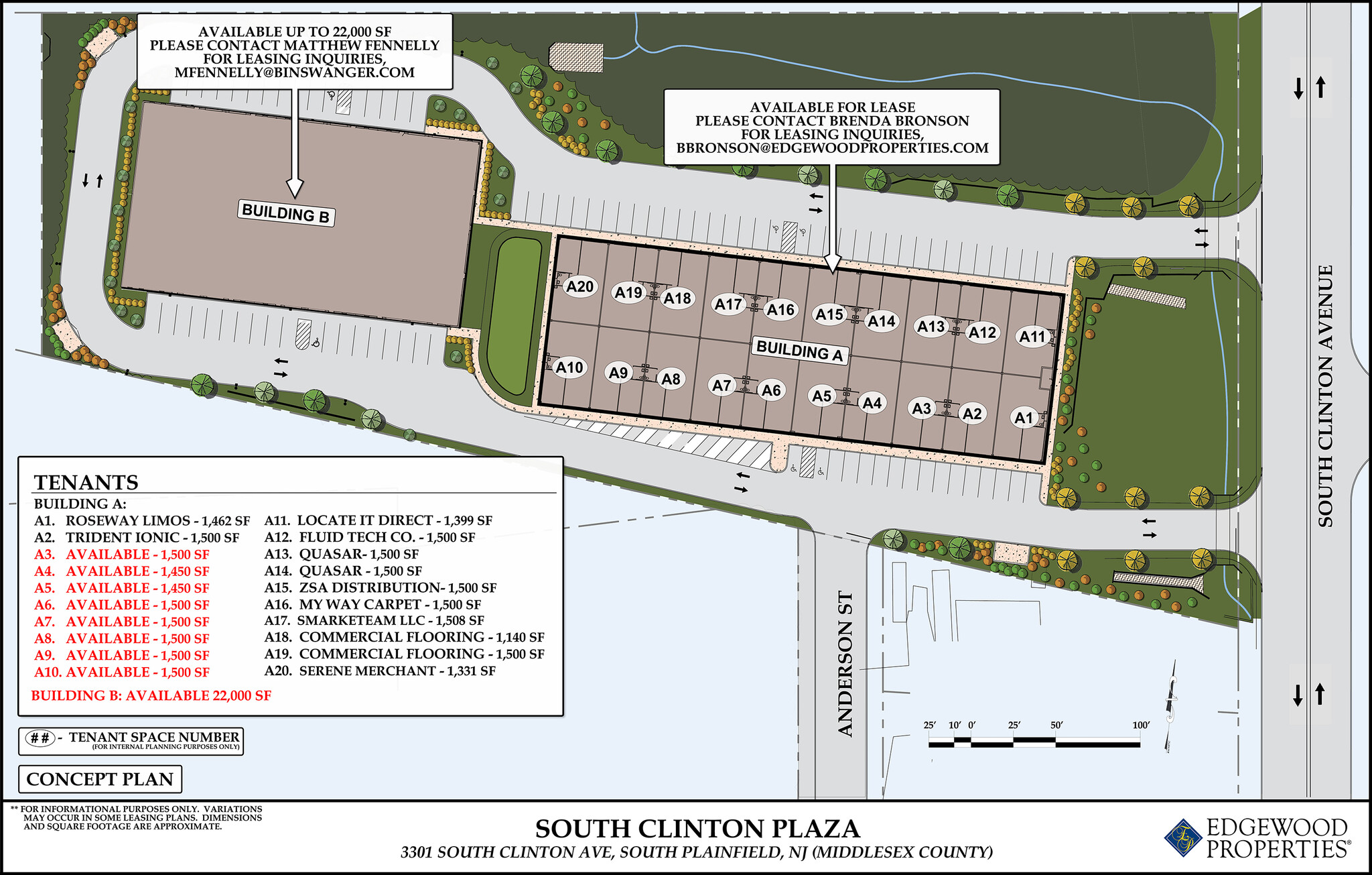 3301-3393 S Clinton Ave, South Plainfield, NJ à louer Plan de site– Image 1 sur 1