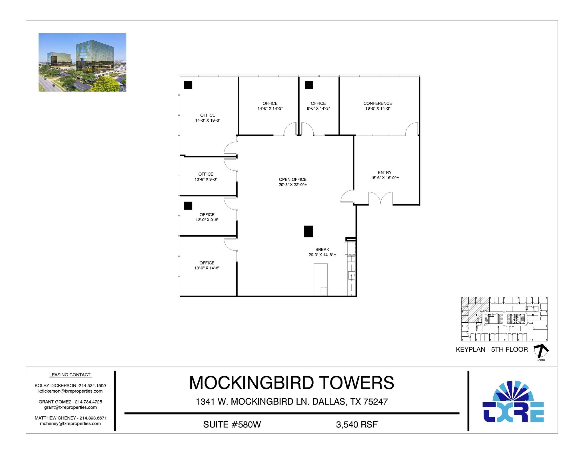 1341 W Mockingbird Ln, Dallas, TX à louer Plan d’étage– Image 1 sur 2