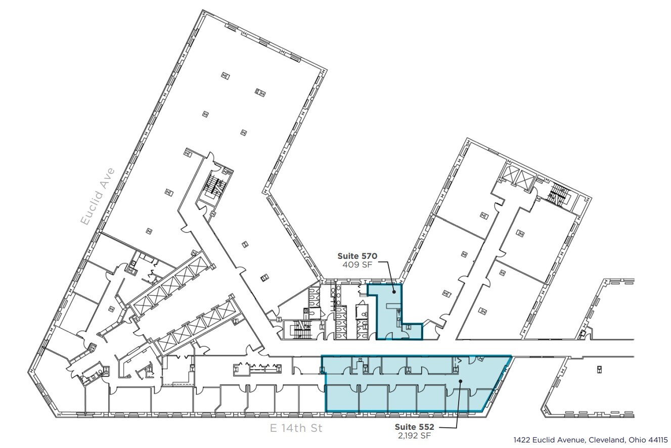1400-1422 Euclid Ave, Cleveland, OH à louer Plan d’étage– Image 1 sur 1