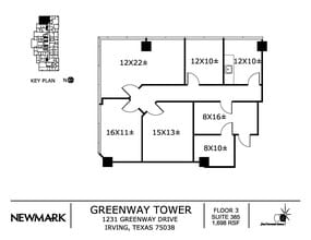 1231 Greenway Dr, Irving, TX à louer Plan d’étage– Image 1 sur 1
