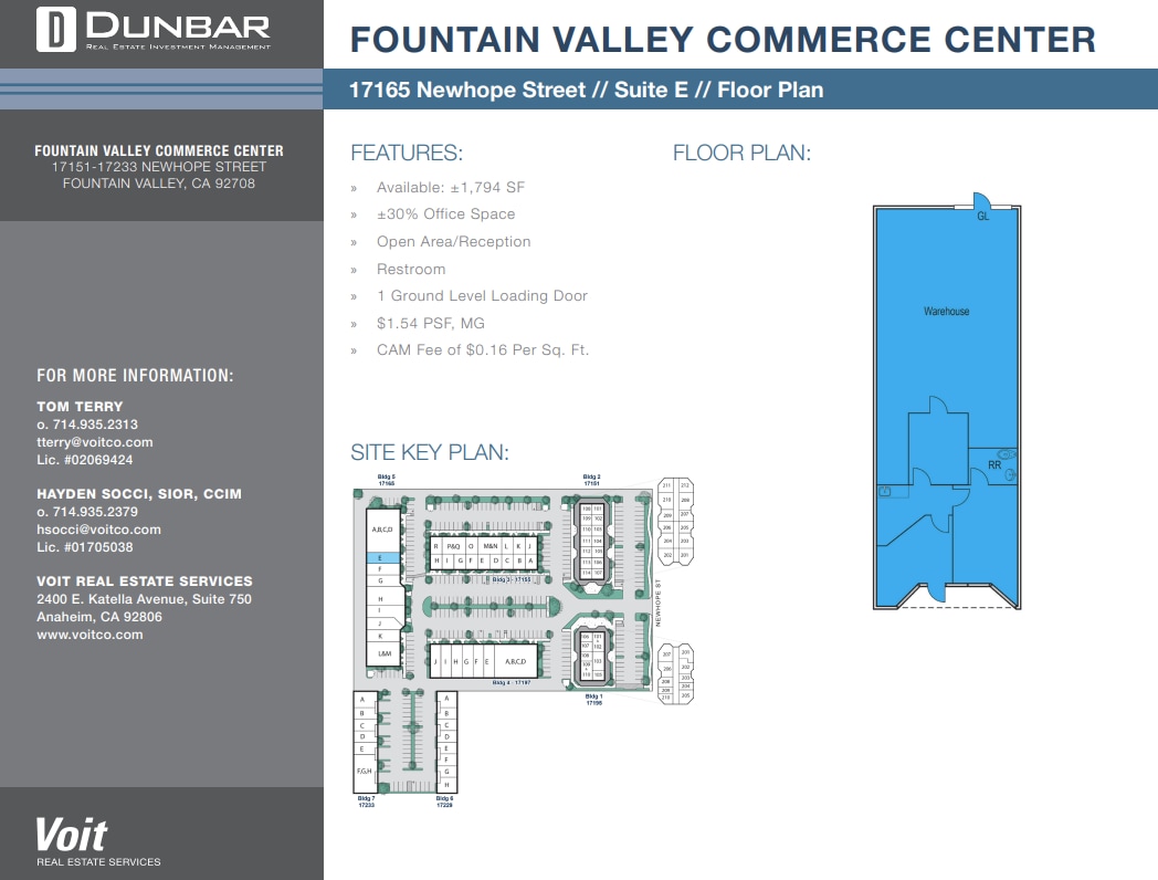 17151 Newhope St, Fountain Valley, CA à louer Plan d’étage– Image 1 sur 1