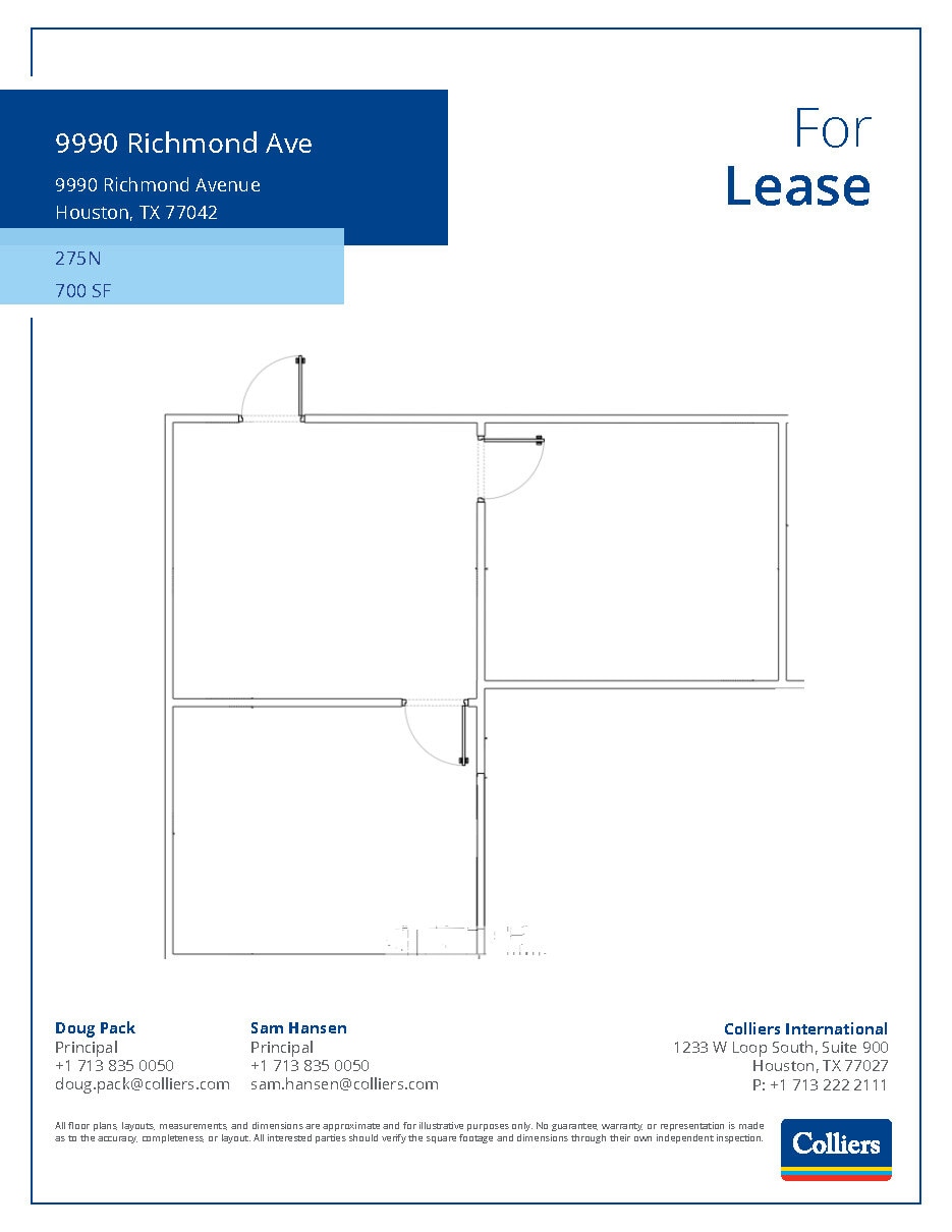 9990 Richmond Ave, Houston, TX à louer Plan d’étage– Image 1 sur 1