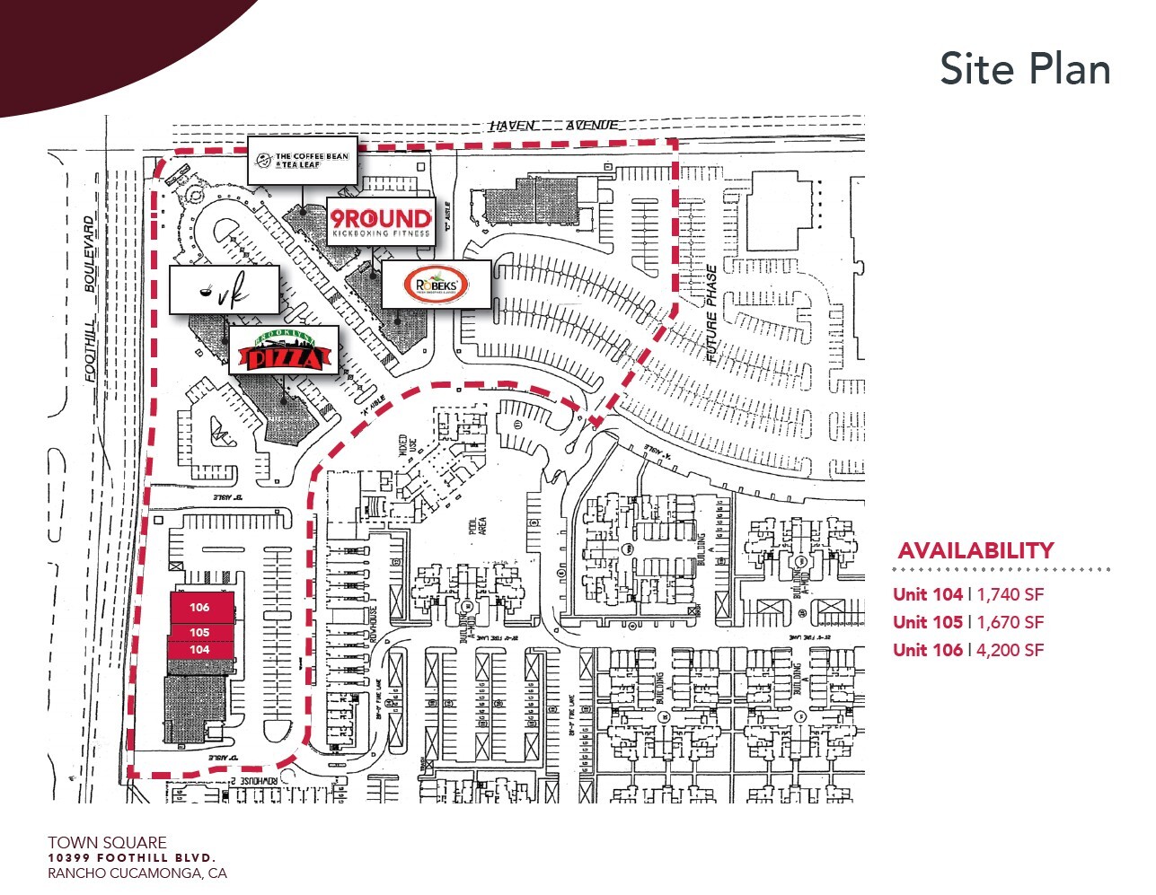 10399 Foothill Blvd, Rancho Cucamonga, CA à louer Plan d’étage– Image 1 sur 1