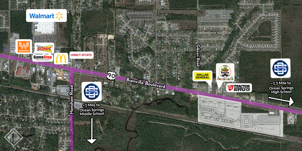 4504 Bienville Blvd, Ocean Springs, MS à vendre - Aérien – Image 2 sur 2