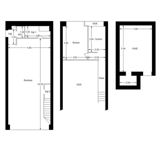 Local commercial dans Paris à louer - Plan d’étage – Image 1 sur 2