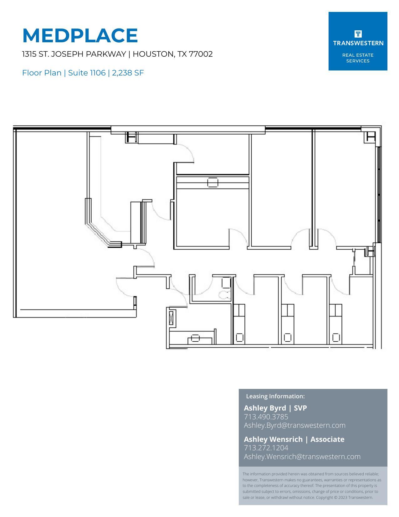 1315 St Joseph Pky, Houston, TX à louer Plan d’étage– Image 1 sur 2