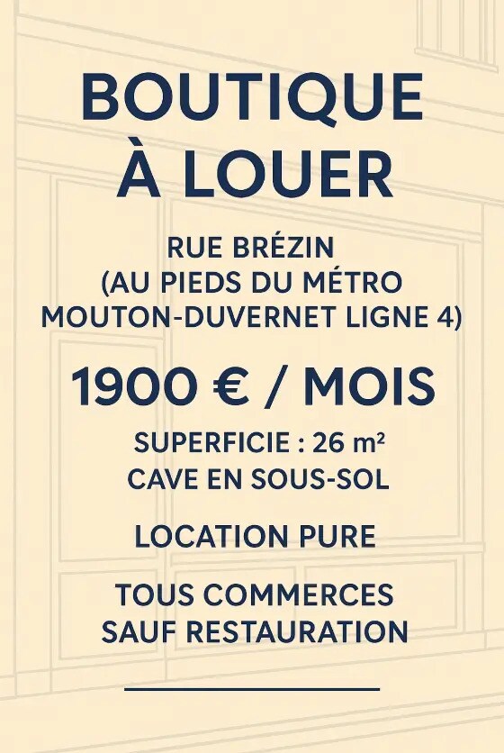 Local commercial dans Paris à louer Photo de l’immeuble– Image 1 sur 3
