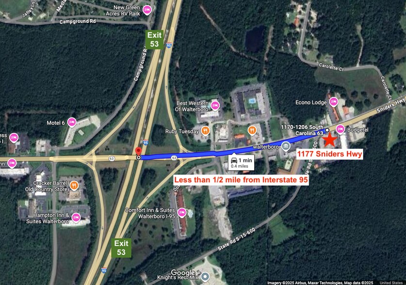 1177 Sniders Hwy, Walterboro, SC à louer - Aérien – Image 3 sur 10