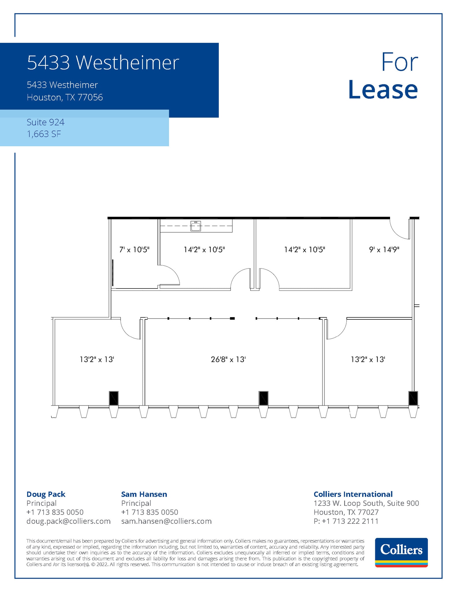 5433 Westheimer Rd, Houston, TX à louer Plan d’étage– Image 1 sur 1