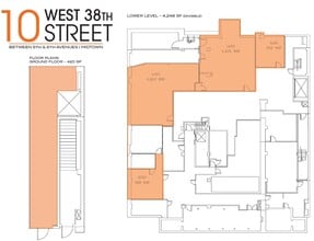 8 W 38th St, New York, NY à louer Plan d’étage– Image 2 sur 3