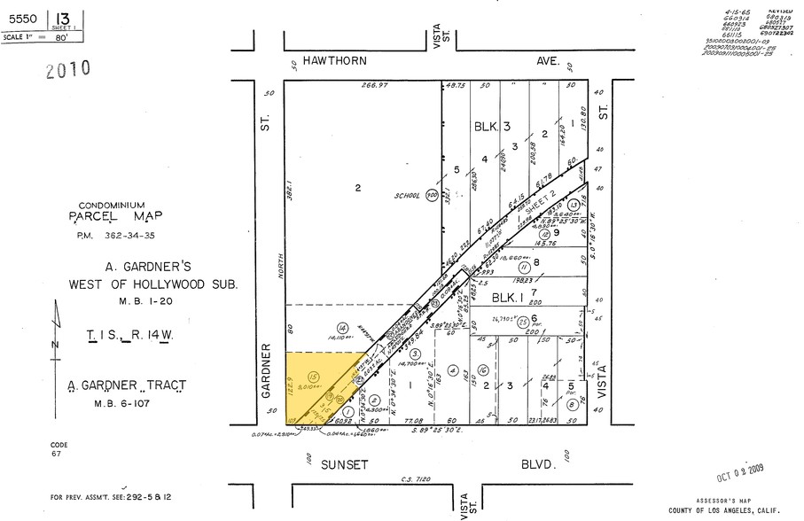 1502-1506 N Gardner St, Los Angeles, CA à louer - Plan cadastral – Image 3 sur 3