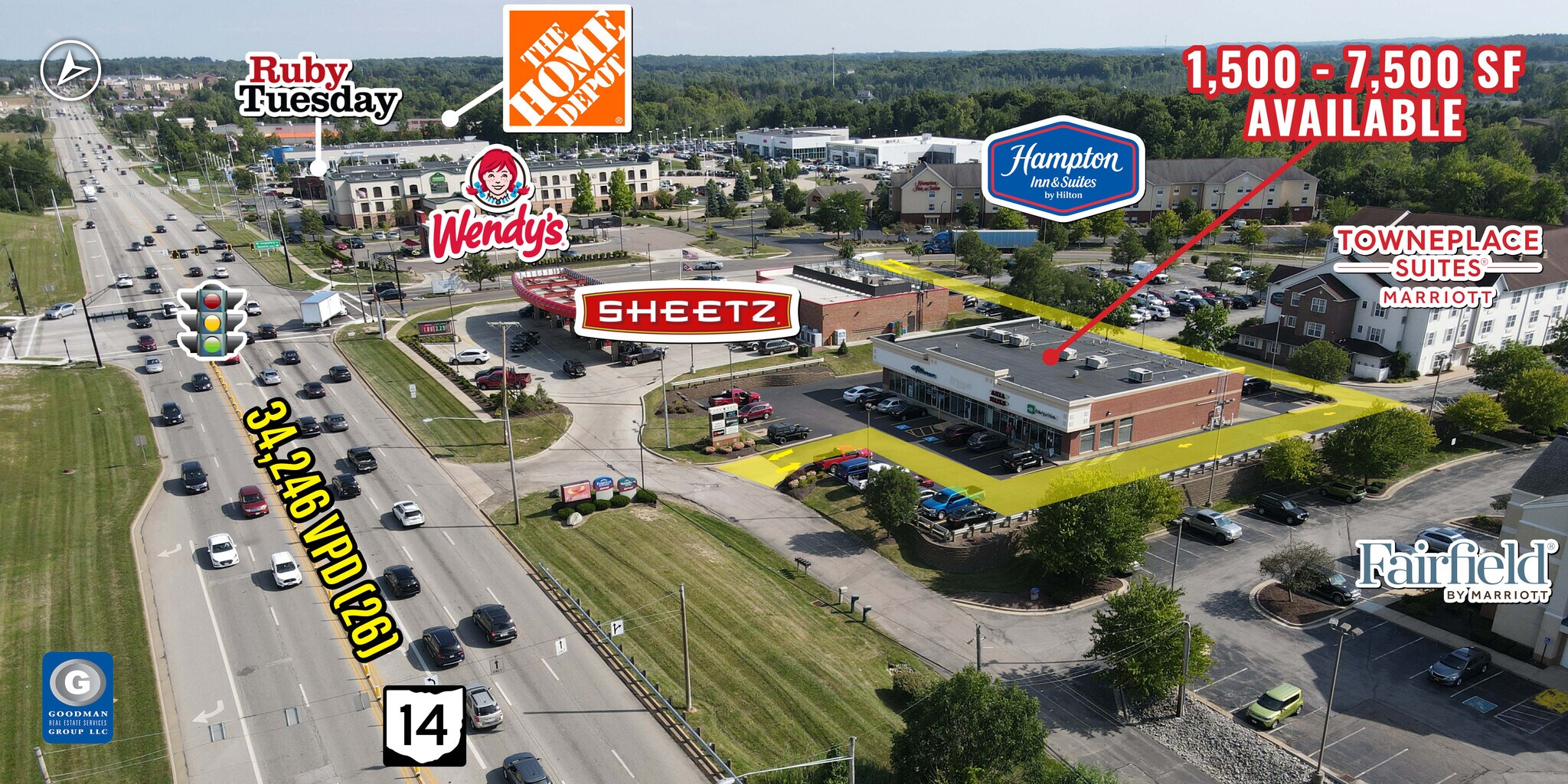 9757-9773 Oh-14, Streetsboro, OH à louer Aérien– Image 1 sur 6