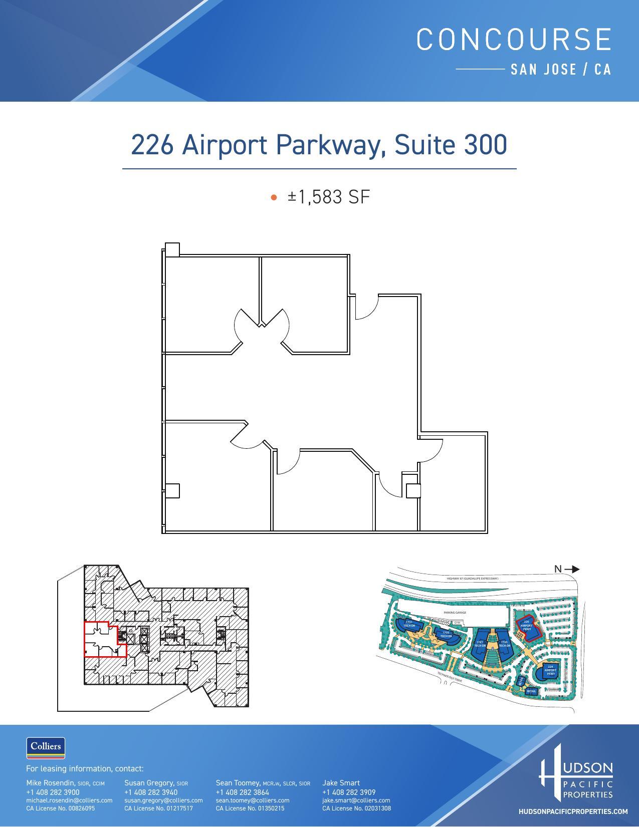 224 Airport Pkwy, San Jose, CA à louer Plan d’étage– Image 1 sur 1