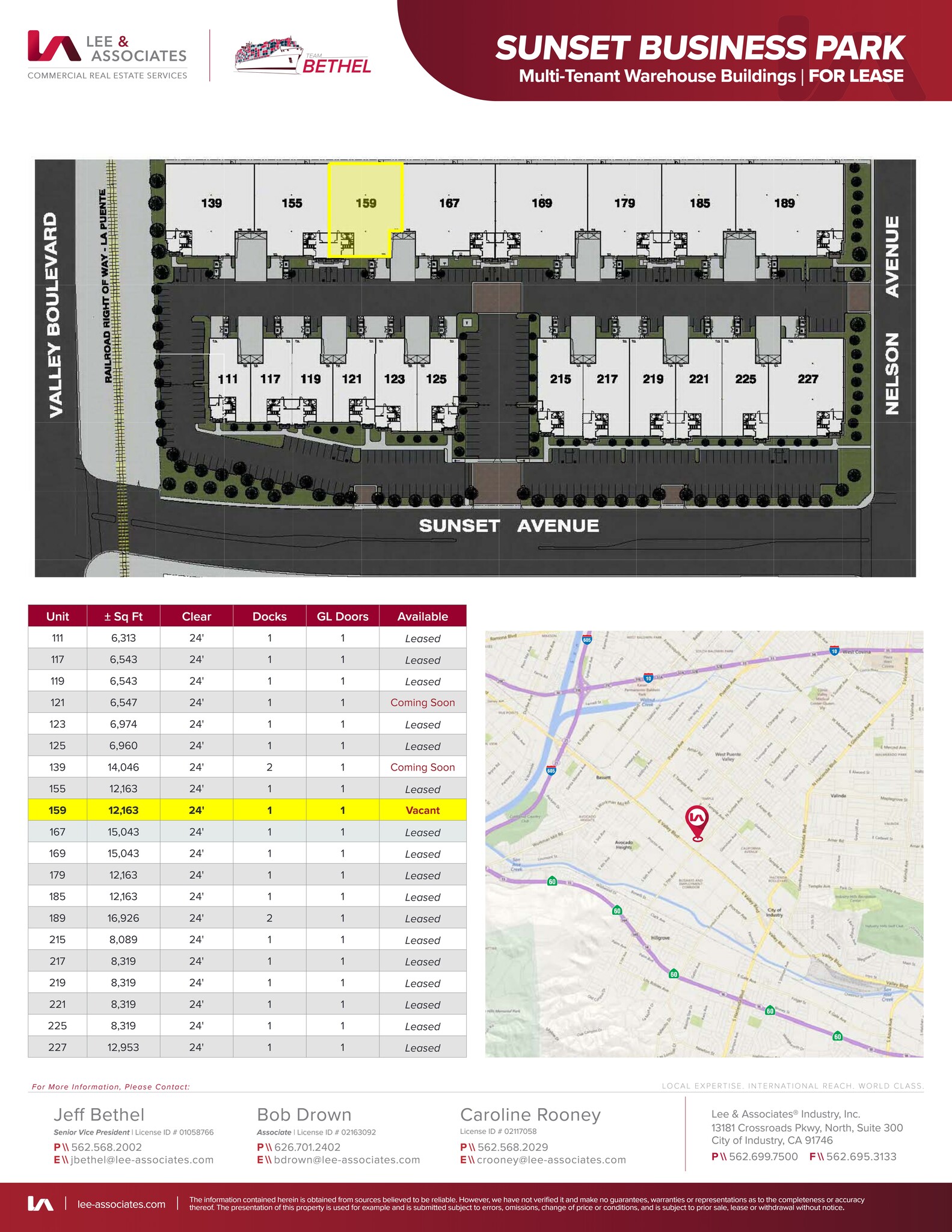 139-189 N Sunset Blvd, City of Industry, CA à louer Plan de site– Image 1 sur 2