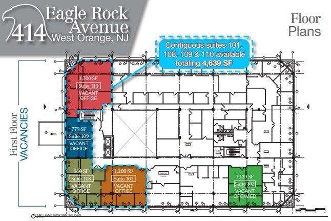 414 Eagle Rock Ave, West Orange, NJ à louer Plan d’étage– Image 1 sur 1