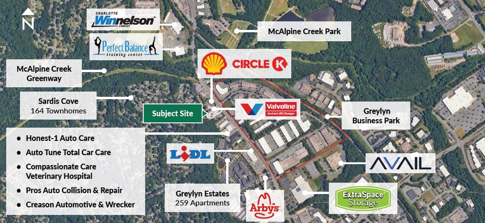 9112 Monroe, Charlotte, NC à louer - Aérien – Image 2 sur 3