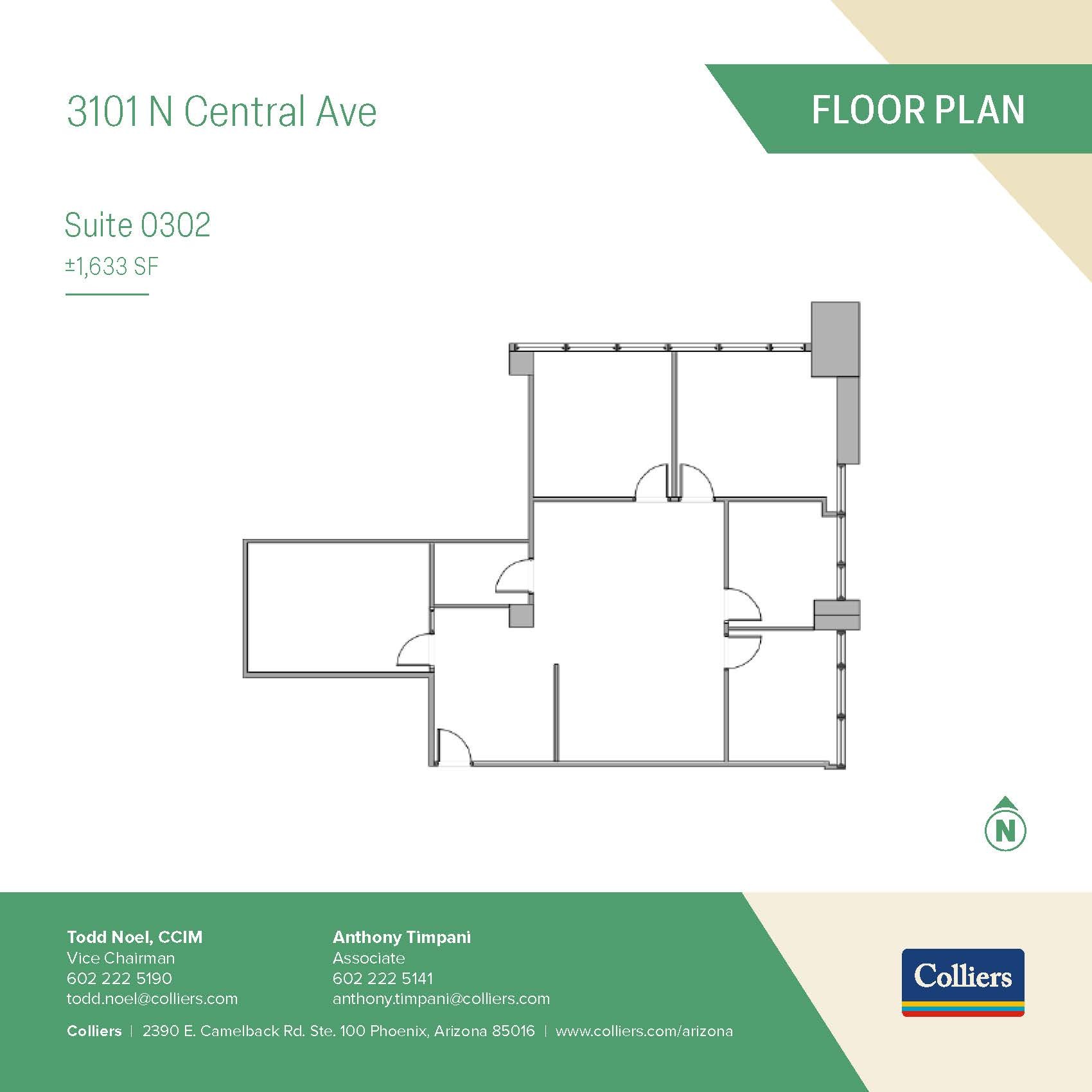 3101-3111 N Central Ave, Phoenix, AZ à louer Plan d’étage– Image 1 sur 6