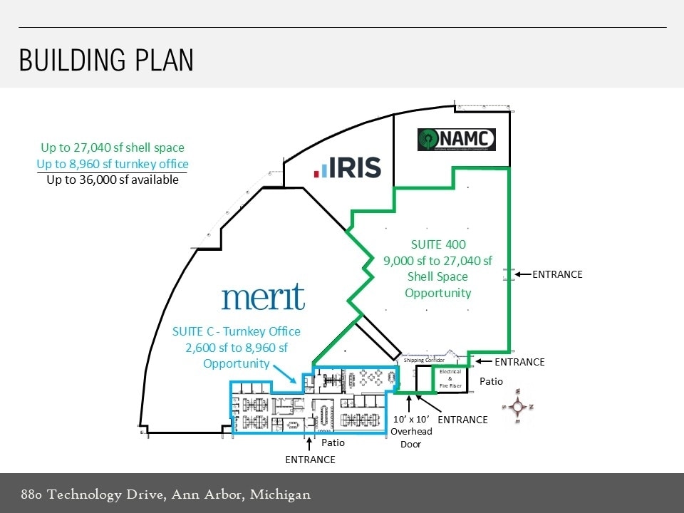 880 Technology Dr, Ann Arbor, MI à louer Plan d’étage– Image 1 sur 11