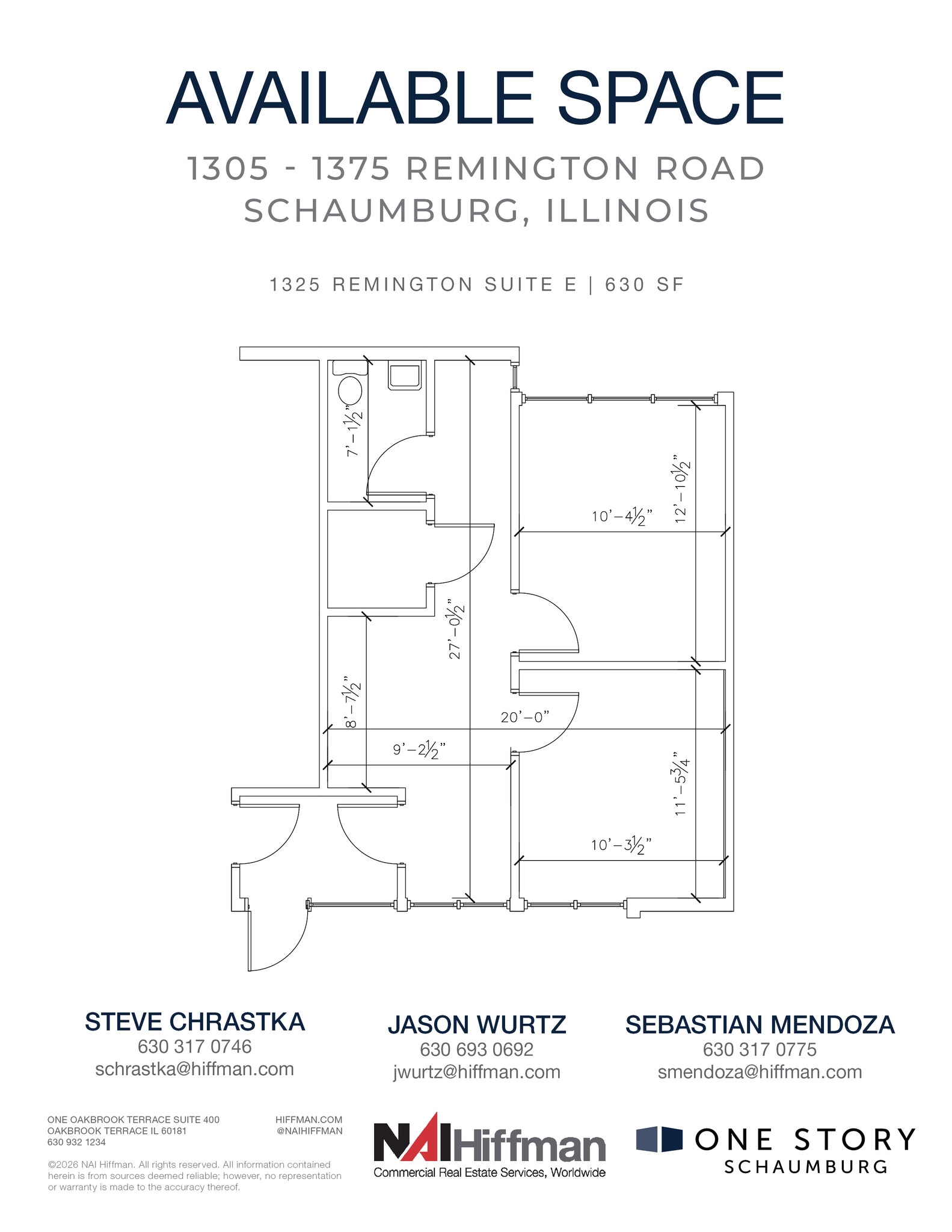 1305 Remington Rd, Schaumburg, IL à louer Plan d’étage– Image 1 sur 2