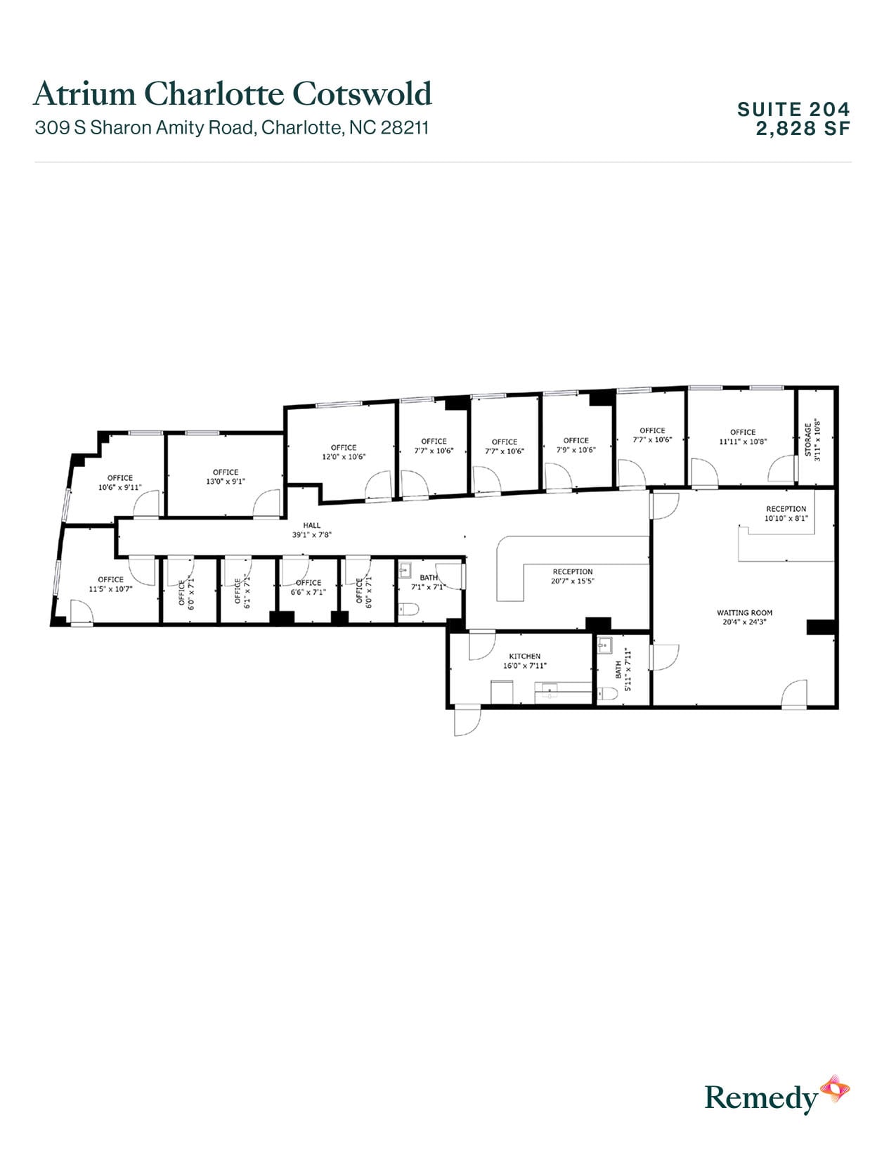 309 S Sharon Amity Rd, Charlotte, NC à louer Plan d’étage– Image 1 sur 2