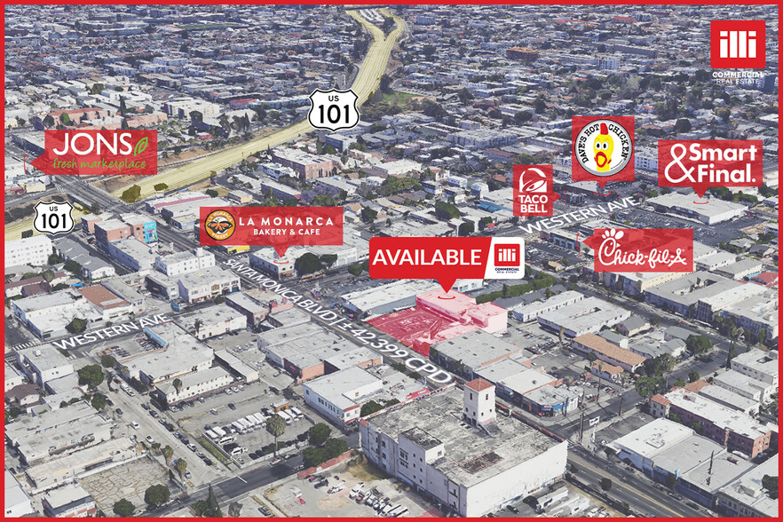 5520-5530 Santa Monica Blvd, Los Angeles, CA à louer - Aérien – Image 1 sur 7