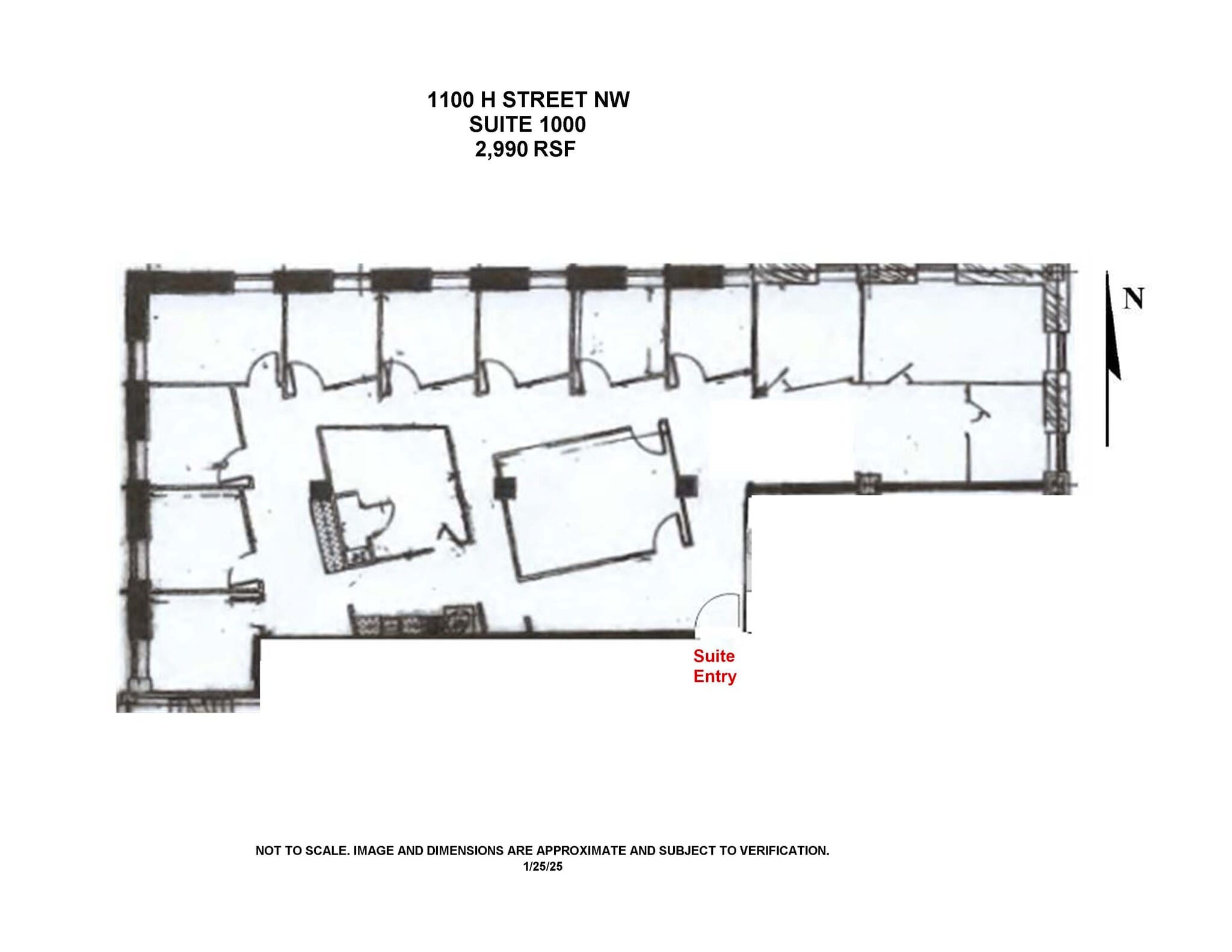1100 H St NW, Washington, DC à louer Plan d’étage– Image 1 sur 8