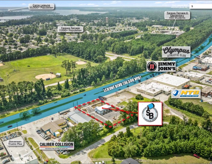 2227 Lejeune Blvd, Jacksonville, NC à vendre - Photo de l’immeuble – Image 2 sur 3