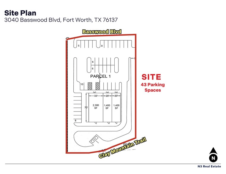 3040 Basswood Blvd, Fort Worth, TX à louer - Plan de site – Image 2 sur 3