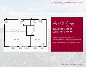 3009-3111 Villa Way, Newport Beach, Newport Beach, CA à louer Plan d’étage– Image 2 sur 2