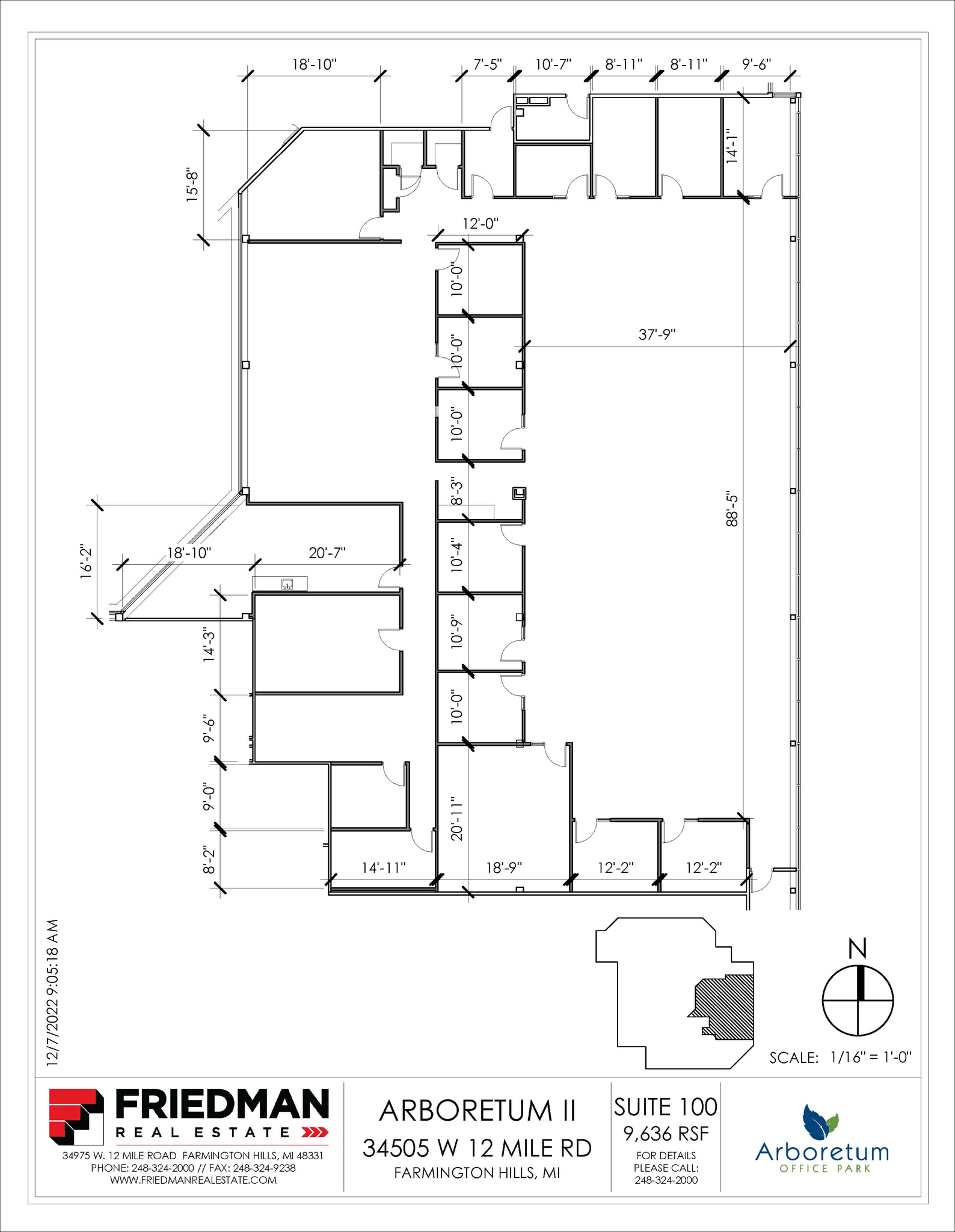 34505 W 12 Mile Rd, Farmington Hills, MI à louer Plan d’étage– Image 1 sur 3