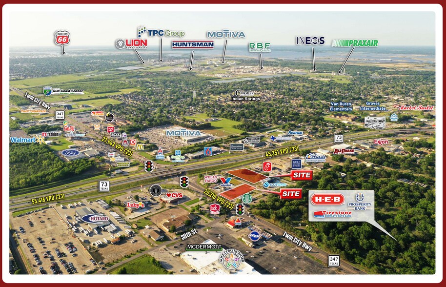 Twin City Highway, Groves, TX à vendre - Aérien – Image 2 sur 5