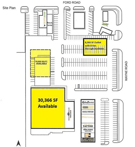 35499-35511 Ford Rd, Westland, MI à louer - Plan de site – Image 3 sur 5