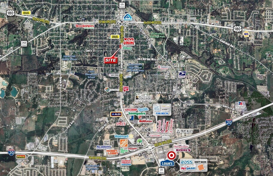 500-502 S Main St, Weatherford, TX à vendre - Aérien – Image 2 sur 3