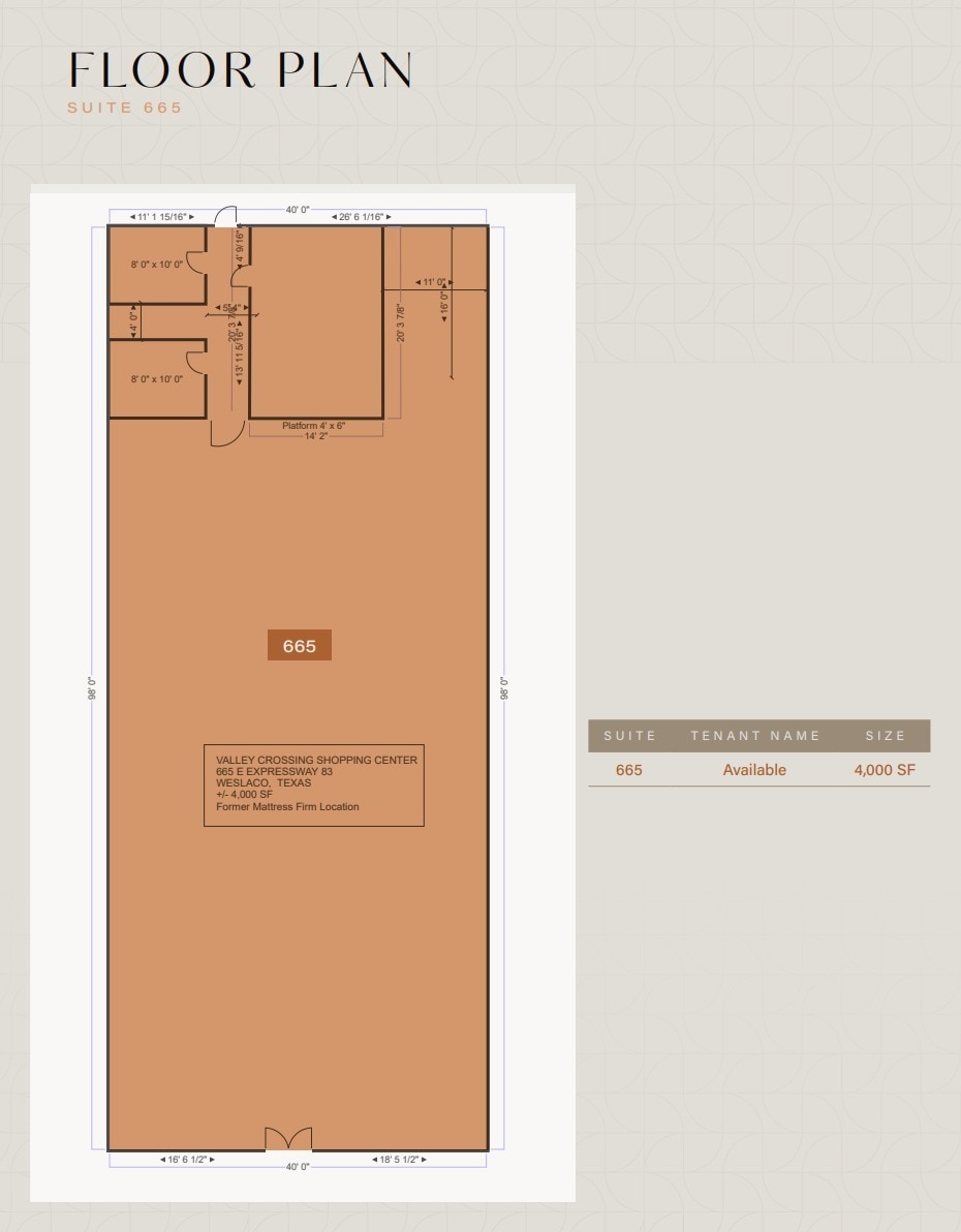 715-815 E Expressway 83, Weslaco, TX à louer Plan d’étage– Image 1 sur 1