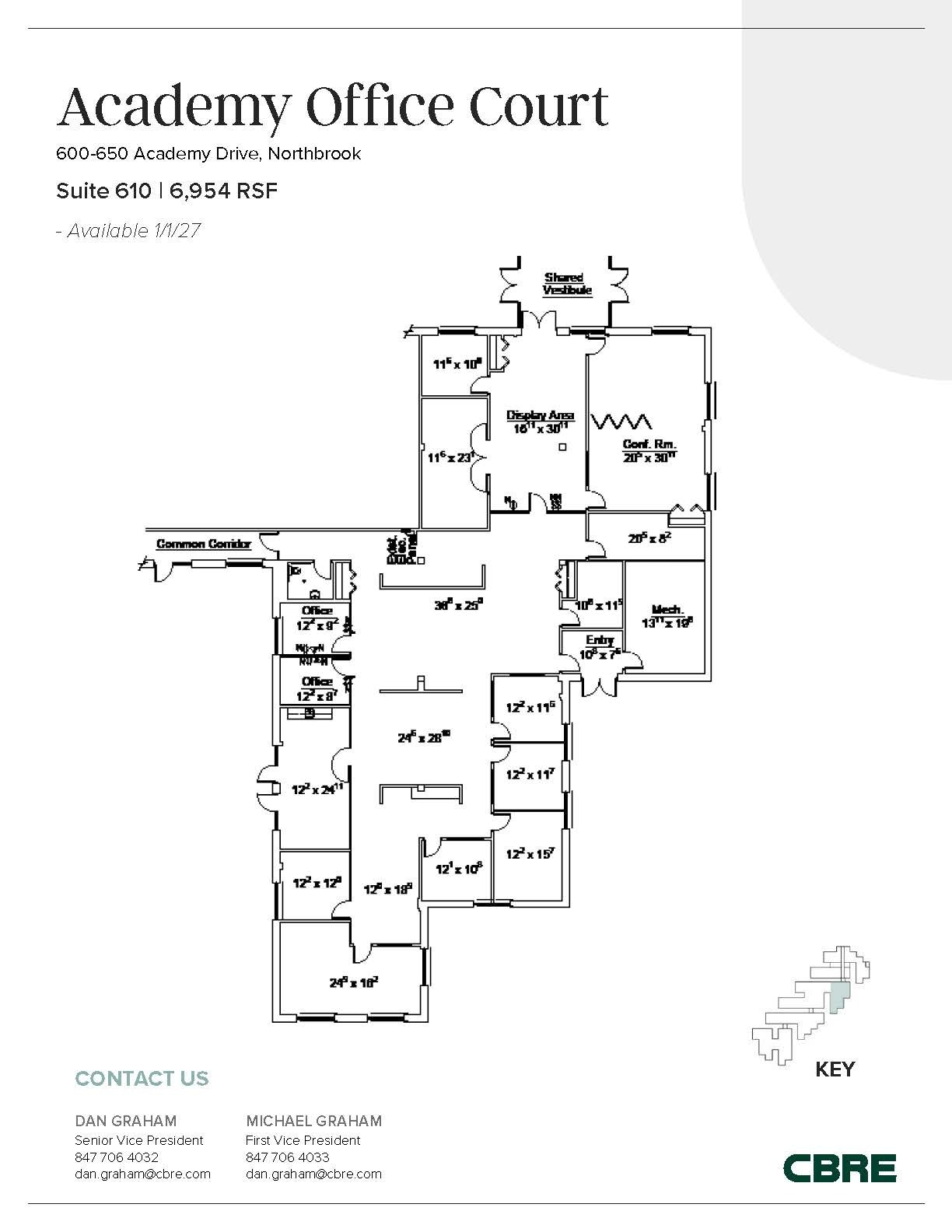 600-650 Academy Dr, Northbrook, IL à louer Plan d’étage– Image 1 sur 1